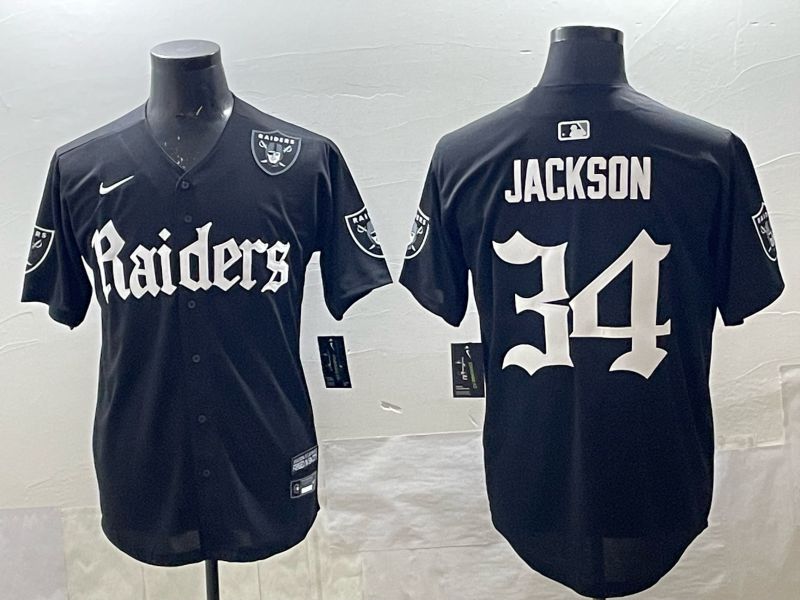Men 2025 Oakland Raiders #34 Jackson black 6th generation Joint Name Nike Limited NFL Jersey style 09->oakland raiders->NFL Jersey